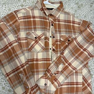Outpost makers Plaid Men's Shirt in Brown and Cream